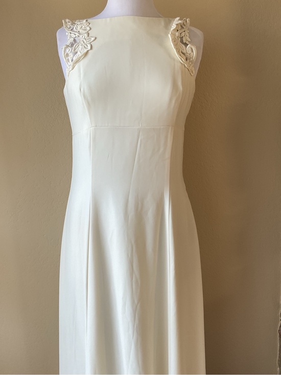 Joseph Ribkoff Dresses & Skirts - Joseph Ribkoff Cream White A-Line Gown 8 Sleeveless Lace Shoulder Wedding Dress